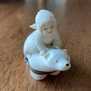 NEW IN BOX SNOWBABIES POLAR EXPRESS BISQUE PORCELAIN HINGED BOX